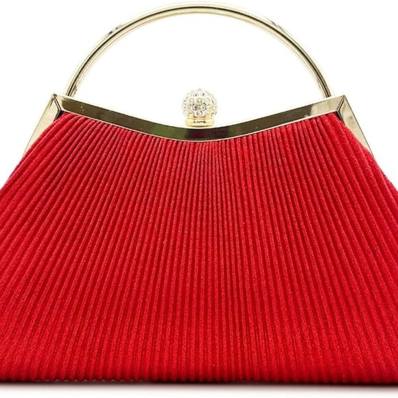 Evening Clutch Purse for Women Sparkly Party Wedding Prom Handbag with Chain - Picture 1 of 8